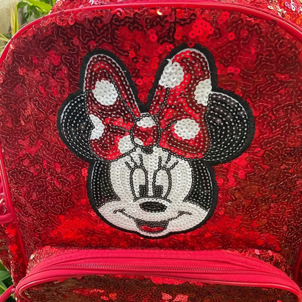 Disney Red Sequined Minnie Mouse Backpack